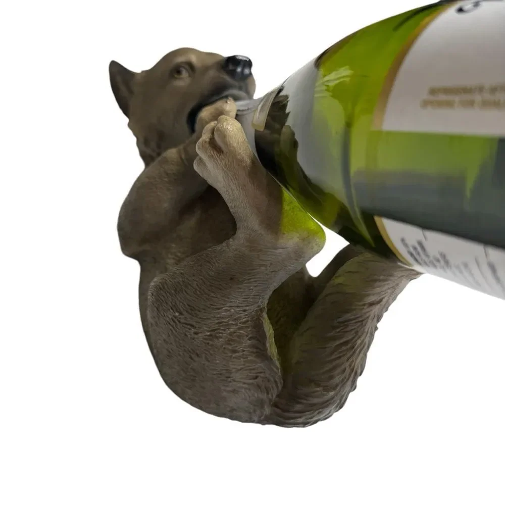 Wolf Pup Wine Bottle Holder Resin 2012 DWK